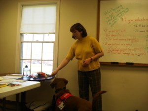 Chloe alerting to the timer in the classroom so I know class is \