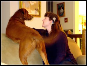 Major tail wag... guess who isn't normally allowed up here?