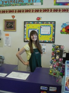 Kyersten looking cute in her apron