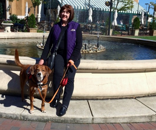 I can clear out a crowded fountain area just by "arriving". My wobble and service dog can put people off.