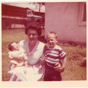 One of my first photos, 1966 with my mother and older brother, Lee.